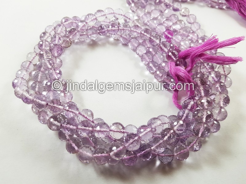 Pink Amethyst Faceted Round Beads